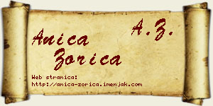 Anica Zorica vizit kartica